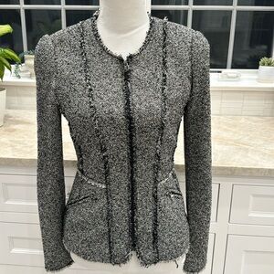 Rebecca Taylor black and white tweed blazer. Size 2